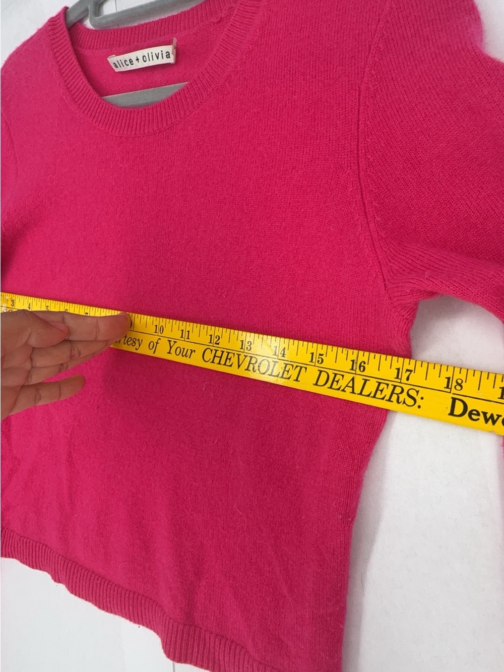 Alice + Olivia Hot Pink Cashmere Cropped Sweater Size s - Picture 5 of 7